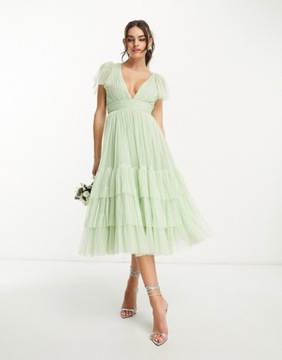 LACE & BEADS TIULOWA SUKIENKA MIDI L
