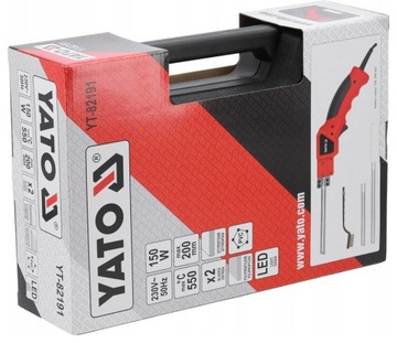 ТЕРМАЛЬНЫЙ НОЖ ДЛЯ РЕЗКИ ПЕНОПЛАТА ПВХ ПП 150ВТ 2x ЛЕЗВИЯ 150ВТ YATO YT-82191