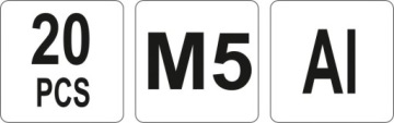 АЛЮМИНИЕВЫЕ ГАЙКИ-ЗАКЛЕПКИ M5, 20 ШТ.