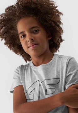 Футболка для мальчика 4F Детская серая спортивная футболка для ПЭ 128