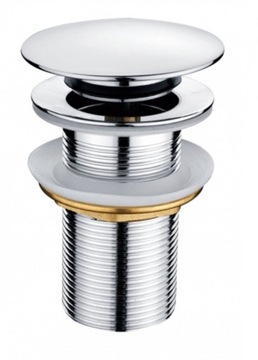 Korek klik-klak okrągły do umywalki bez przelewu chrom