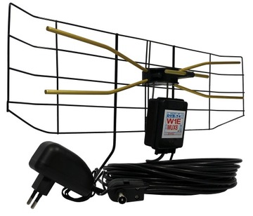 NAJMOCNIEJSZA ANTENA DOMOWA 10m kabla DVB-T2 BLACK