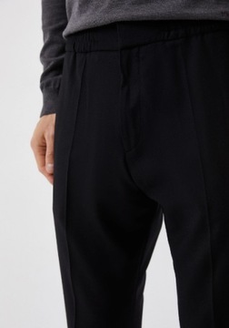 Hugo Boss čierne pánske nohavice Howard, vlna veľ.46