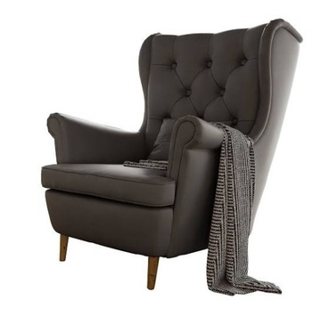 Fotel uszak pikowany grafitowy Amor Velvet 4321