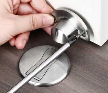 ODBOJNIK MAGNETYCZNY STOPER DO DRZWI SREBRNY MOCNY