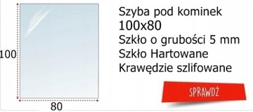 Закаленное стекло для каминной печи 80х60 см