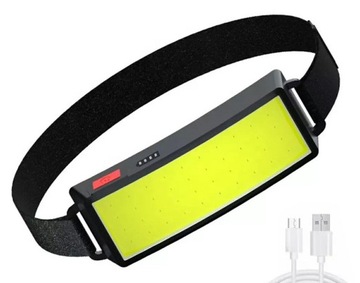 LATARKA LAMPKA CZOŁOWA CZOŁÓWKA AKUMULATOROWA WARSZTAT LED COB USB