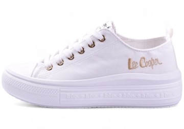 Buty Damskie Lee Cooper Sportowe Trampki na platformie białe 2462 r.39