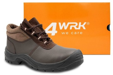 BUTY OCHRONNE SKÓRZANE eleganckie TRZEWIKI Obuwie Robocze S3 brązowe R44