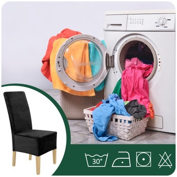 Чехол на СТУЛ XXL, ЧЕРНЫЙ ЭЛАСТИЧНЫЙ ВЕЛЮР