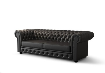 Sofa Kanapa MANCHESTER Chesterfield Pikowana SKÓRA