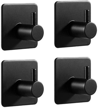 4x WIESZAK SAMOPRZYLEPNY HACZYK ŁAZIENKOWY CZARNY
