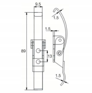 Застежка Кандагар из нержавеющей стали R68, 89,0 мм