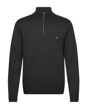 ORIGINAL PENGUIN SUPIMA QUARTER ZIP CHARCOAL BLUZA / L