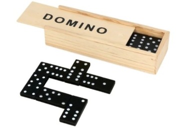 DOMINO DREWNIANE KLASYCZNA GRA W PUDEŁKU 28el MINI