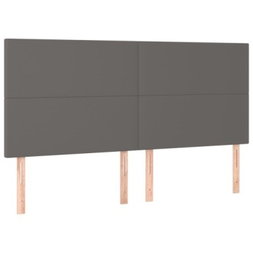 vidaXL Подголовник для кровати, серый, 180x5x118/128 см, искусственная кожа