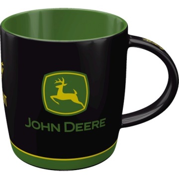 Кружка John Deere с логотипом, черная, керамическая, оригинальная, с изображением трактора