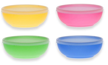 Miseczki kuchenne plastikowe pokrywka 300 ml 4 szt