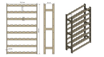 Полка для вина RW-1/56 бут/Ольха