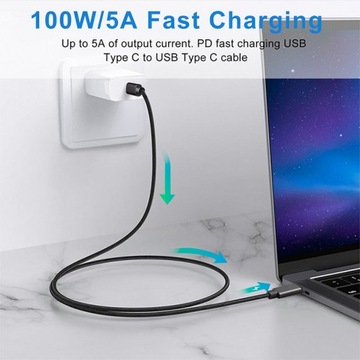 USB C для USB C 100 Вт/5 а, быстрая зарядка типа C, зарядное устройство 1 м.