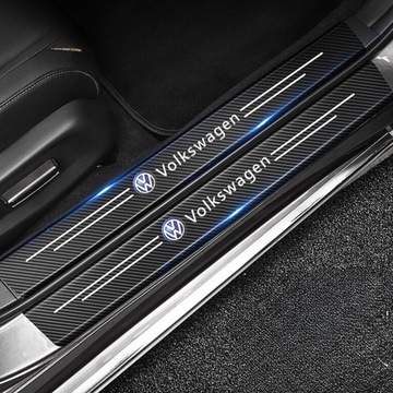 НАКЛЕЙКИ ЗАЩИТНЫЕ КРЫШКИ РАМА ПЛЕНКА 4 ШТ. VOLKSWAGEN ЧЕРНЫЙ КАРБОН