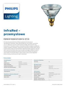 ŻARÓWKA LAMPA KWOKA 100W PAR PHILIPS BIAŁA JAKOŚĆ