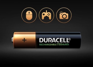 Батарейка Duracell AAA емкостью 750 мАч, 4 шт.