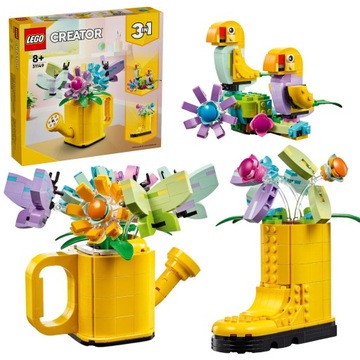 LEGO BUKIET KWIATÓW W KONEWCE KWIATKI BUT PAPUGI ZESTAW XXL 3W1 WALENTYKI