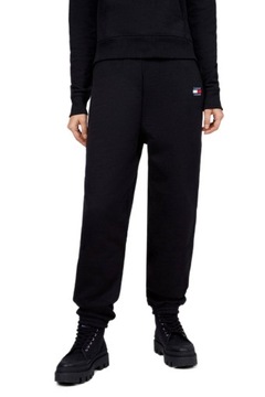 Spodnie TOMMY JEANS damskie sportowe dresowe luźne czarne relaxed r. L