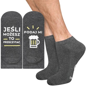 Śmieszne SKARPETKI stopki z napisami PIWO SOXO skarpety MĘSKIE roz. 40-45