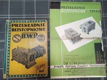 Przekładnie bezstopniowe B.W.P. Katalog + ulotka Instrukcja naprawa