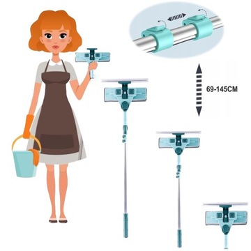 ТЕЛЕСКОПИЧЕСКИЙ СКРЕБОК ДЛЯ ОЧИСТКИ ОКОН 3 В 1