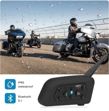 2 x INTERKOM MOTOCYKLOWY EJEAS V6 PRO+ USB-C 2024 Bluetooth 5.1 -do 6 kier.