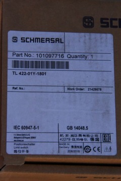 Концевой выключатель SCHMERSAL TL 422-01y новый