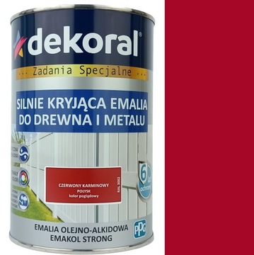 EMAKOL DO DREWNA I METALU CZERWONY KARMINOWY P 0,9