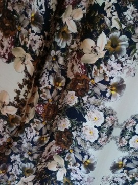 Massimo Dutti jedwabna sukienka 40 kwiaty prosta rękaw nowa koktajlowa