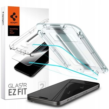 Закаленное стекло для iPhone 16 Pro Max, Spigen EZ Fit 2P с аппликатором, прочное