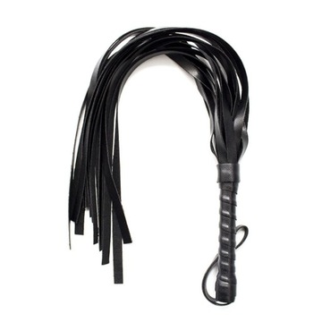 PEJCZ 42 cm - czarny SKÓRZANY BAT BICZ SEX CHŁOSTA