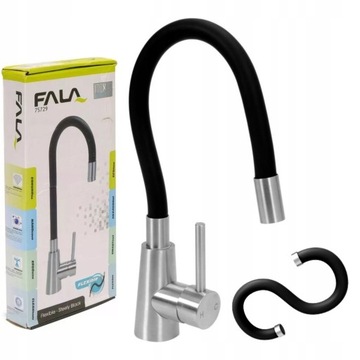 ГИБКАЯ СТАЛЬНАЯ МОЙКА ЧЕРНАЯ ВОЛНА FATTER