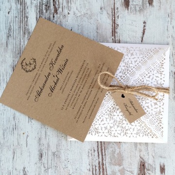 ОБРАЗЕЦ свадебных приглашений в стиле эко-рустик в стиле бохо