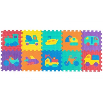 Puzzle piankowe duże 30cm pojazdy 10szt. 4p