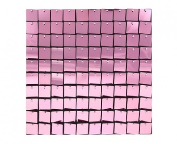 Panel dekoracyjny różowy, czarne tło, 30x30 cm/ 100 kwadratów