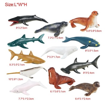 12шт фигурки морских животных игрушки для детского сада сувениры торт Топпер