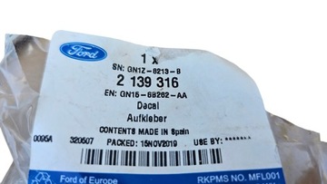 ZNAK LOGO ZNAKY PŘEDNÍ FORD ECOSPORT II GN15-8B262-AA ORIG. NEW