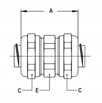 ŁĄCZNIK METALOWY ZŁĄCZKA DO RUR PESZLI 32mm IP65