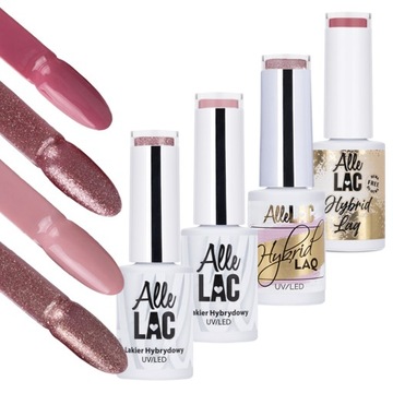 ZESTAW LAKIERÓW HYBRYDOWYCH 4x ALLELAC MANICURE ROSE GOLD