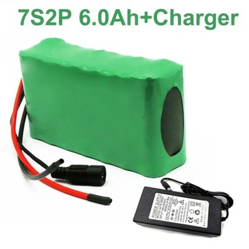 24V 6Ah 25,9V 18650 akumulator litowo-jonowy E-rower elektryczny 7S2P z