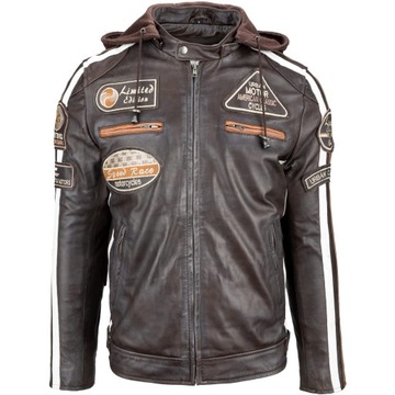 UrLeather kurtka męska, brązowa, rozmiar: XL
