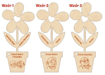 DZIEŃ BABCI I DZIADKA - PREZENT KWIATEK GRAWER