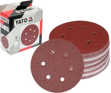 KRĄŻKI NA RZEP 150mm PAPIER ŚCIERNY 6 OT P220 50sz